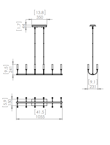 DVI LIGHTING OLIVIA 12 LT LINEAR GRAPHITE DVP44002MF+GR