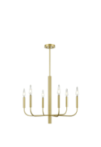 DVI LIGHTING OLIVIA 6 LT CHANDELIER PAINTED SATIN BRASS DVP44026MF+PSB