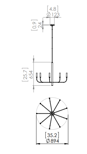 DVI LIGHTING OLIVIA 9 LT CHANDELIER GRAPHITE DVP44029MF+GR
