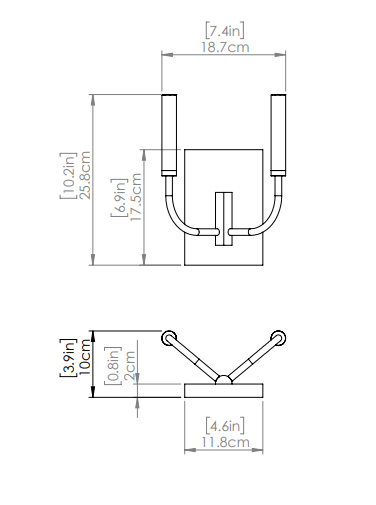 DVI LIGHTING OLIVIA 2 LT SCONCE GRAPHITE DVP44099MF+GR