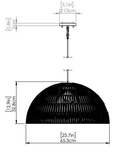 DVI LIGHTING LAC DU BONNET 26" PENDANT BLACK DVP44248BK-BY