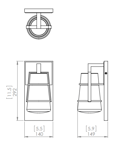 DVI LIGHTING LAKE OF THE WOODS OUTDOOR 11.5" SCONCE  BLACK DVP44472BK-CL