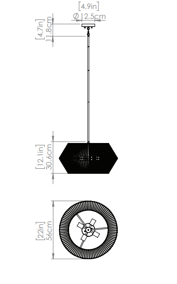 DVI LIGHTING LADYSMITH PENDANT EDONY DVP44505EB