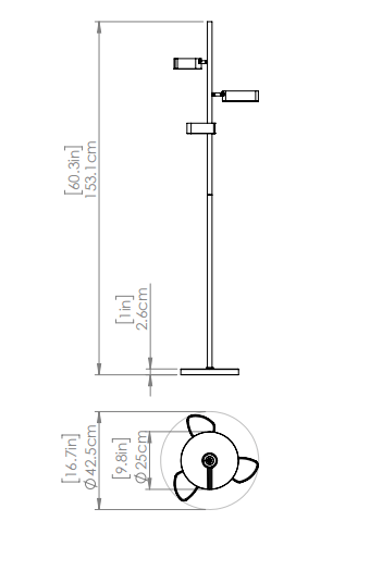 DVI LIGHTING NORTHERN MARCHES FLOOR LAMP LED EBONY DVP45409EB-OP
