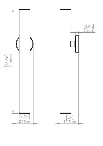 DVI LIGHTING POND INLET OUTDOOR 28" SCONCE DVP45777MFO+BK