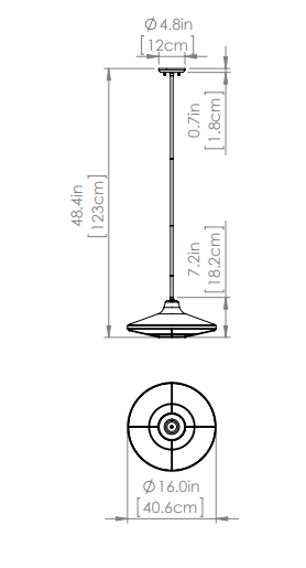 DVI LIGHTING SOMERSET OUTDOOR 16" PENDANT DVP45905BK