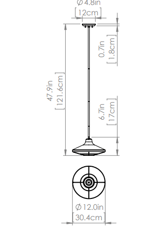 DVI LIGHTING SOMERSET OUTDOOR 12" PENDANT DVP45920BK