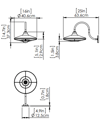 DVI LIGHTING SOMERSET OUTDOOR 16" SCONCE DVP45972BK