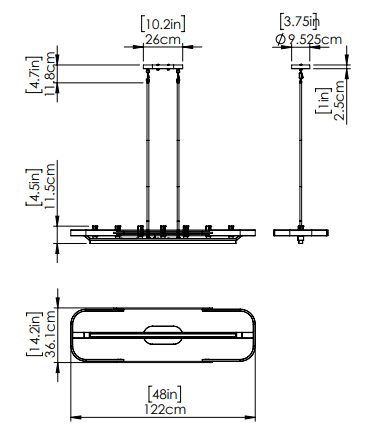 DVI LIGHTING ALETHEIA HYBRID LED LINEAR BRASS DVP46302BR+GR-CCT