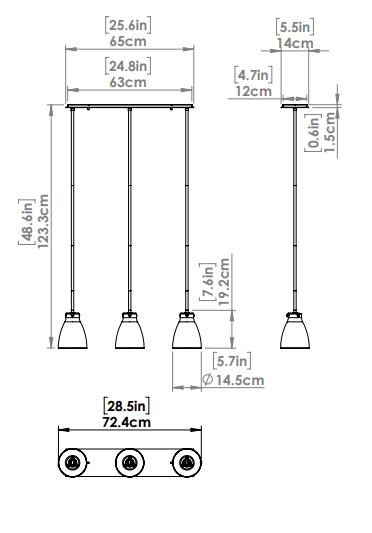 DVI LIGHTING EMMA 3 LT LINEAR BRASS CLEAR DVP47053BR-CL