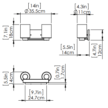 DVI LIGHTING MANITOU 2 LT VANITY EBONY DVP47122EB-OP