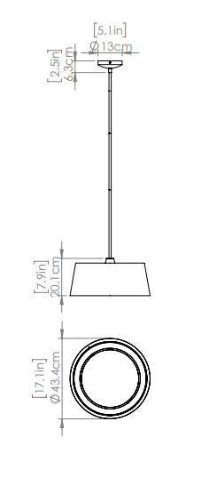 DVI LIGHTING DRUMLINE 17" PENDANT LED DVP47705BK