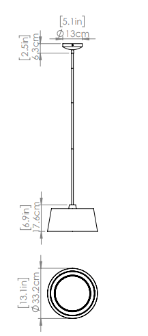 DVI LIGHTING DRUMLINE 13" PENDANT LED DVP47720BK