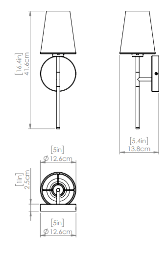 DVI LIGHTING KANATA SCONCE BRASS DVP48001BR-OP