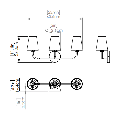DVI LIGHTING KANATA 3 LT VANITY CHROME DVP48043CH-OP