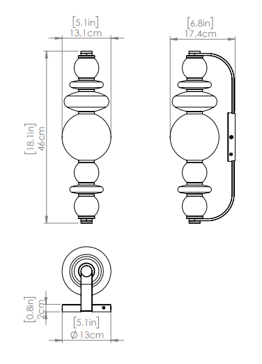 DVI LIGHTING CORSAIR SCONCE LED BRASS DVP48101BR-TO