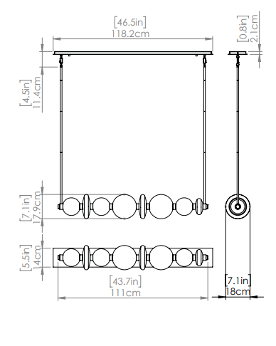 DVI LIGHTING CORSAIR LINEAR LED EBONY DVP48104EB-TO
