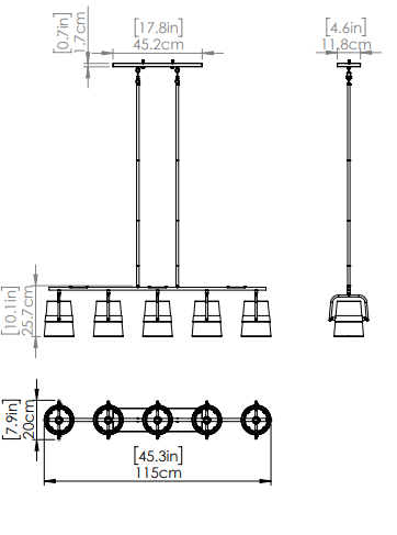 DVI LIGHTING BON ECHO LINEAR EBONY DVP48404EB-SW