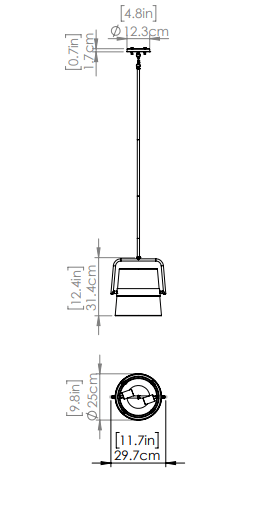 DVI LIGHTING BON ECHO 2 LT PENDANT BRASS DVP48410BR-SW