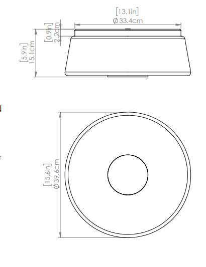 DVI LIGHTING ROBSON HALL 15.5" FLUSH MOUNT EBONY DVP48552EB-TO