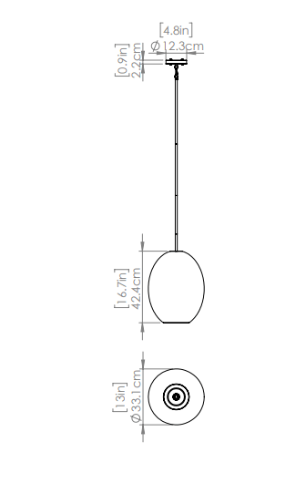 DVI LIGHTING VALOUR ROAD 13" PENDANT EBONY DVP49020EB-OP
