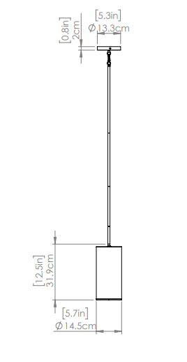 DVI LIGHTING GIMLI 12.5" MINI PENDANT DVP49120MW+BK