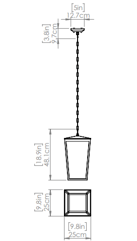 DVI LIGHTING CALABASIS 9.75" OUTDOOR PENDANT LED DVP49575BK-RG