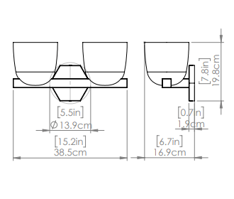 DVI LIGHTING CHALICE 2 LT VANITY BRASS DVP49822BR-MS