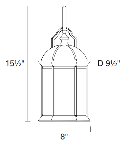 DVI LIGHTING HEXAGON OUTDOOR SCONCE OCA140800BK