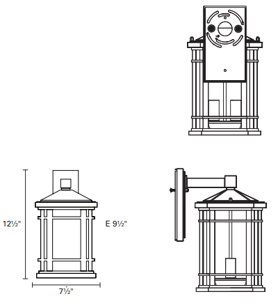 DVI LIGHTING CARDIFF MEDIUM OUTDOOR SCONCE DVP142010BK-SSD