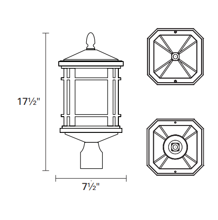 DVI LIGHTING CARDIFF OUTDOOR LAMP POST DVP142014BK-SSD