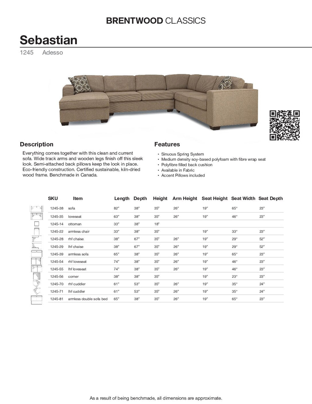 BRENTWOOD Sebastian Sofa 1245-38