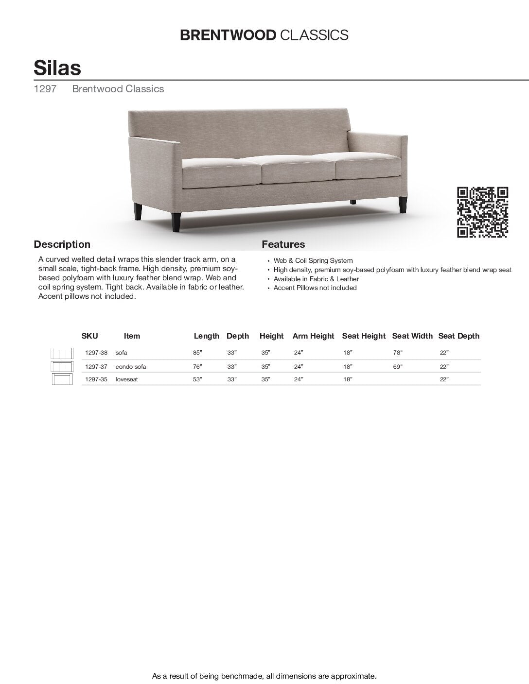 BRENTWOOD Silas Sofa 1297-38