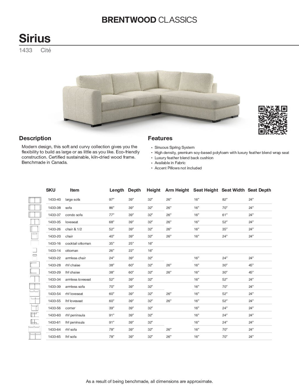BRENTWOOD CLASSIC SIRIUS COLLECTION 1433-38