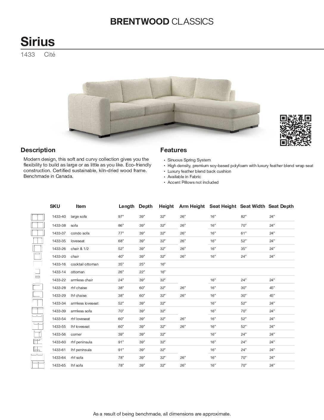 BRENTWOOD CLASSIC SIRIUS COLLECTION 1433-38