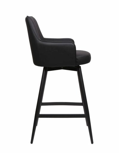 FURNISHINGS MATE SOPHIE COUNTER STOOL BLACK SET OF TWO CS 6400-BL-MB