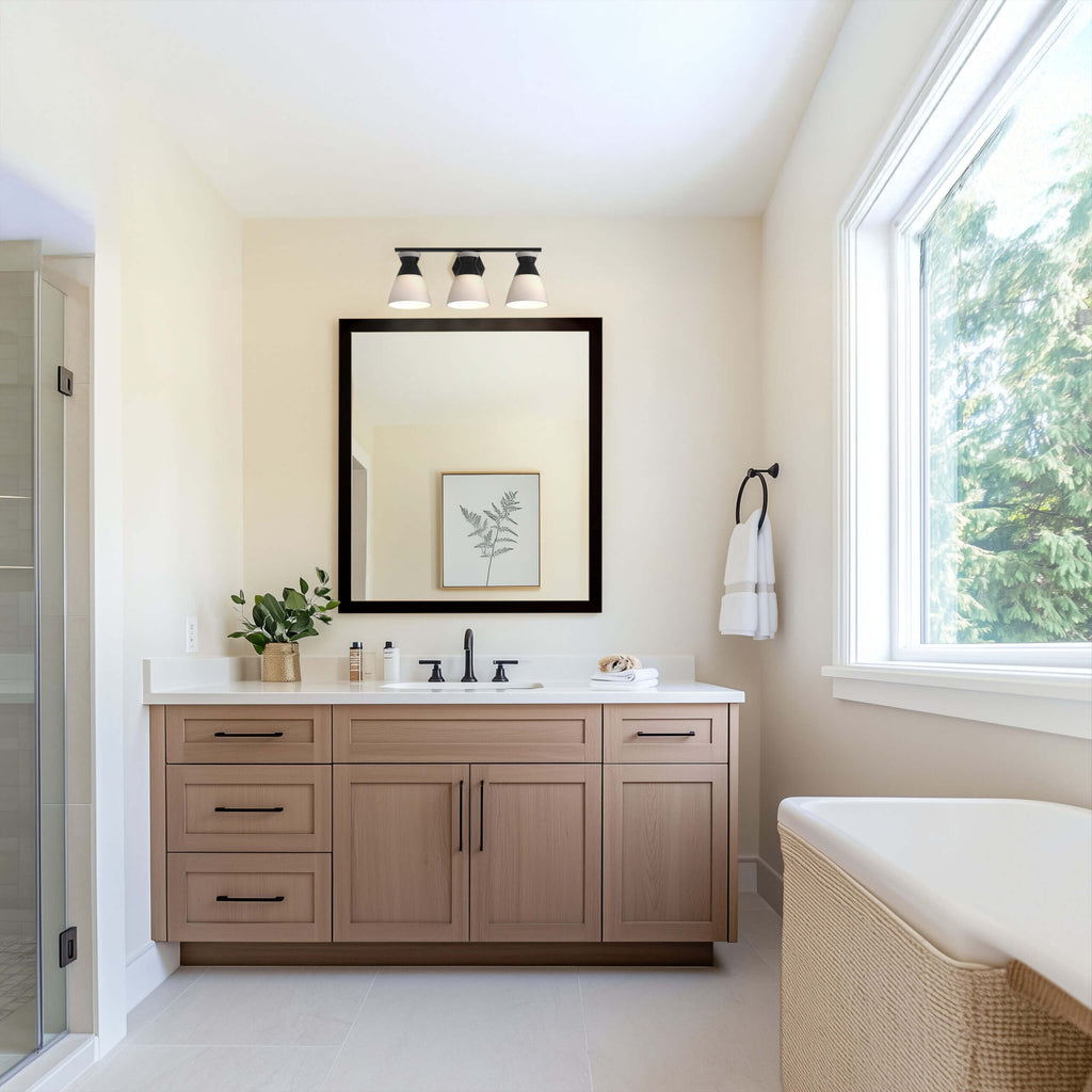 DVI LIGHTING SUNNYBROOK 3 LT VANITY EBONY OPAL DVP47443EB-OP