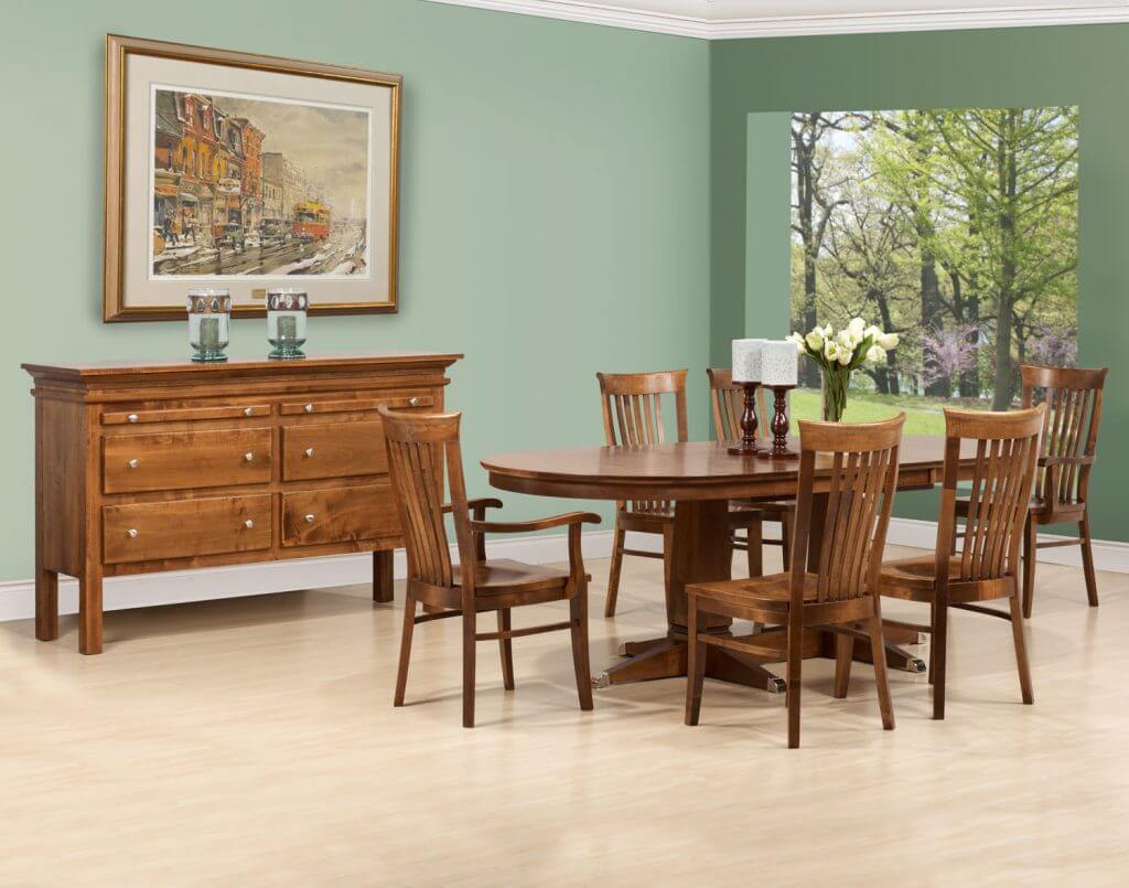 CARDINAL WOODCRAFT SWEDEN DOUBLE PEDESTAL TABLE