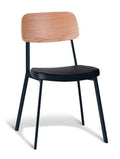 FURNISHINGS MATE THEO CHAIR BLACK SET OF TWO DC 667-OAK- MB