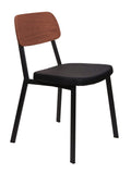 FURNISHINGS MATE THEO CHAIR BLACK SET OF TWO DC 667-WAL- MB
