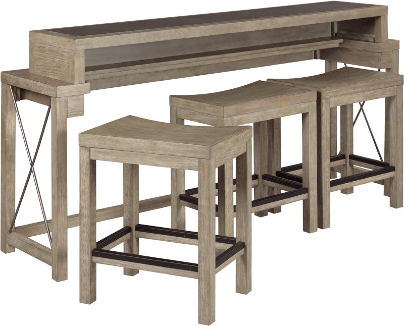 HAMMARY BAR CONSOLE WITH THREE STOOLS 042587