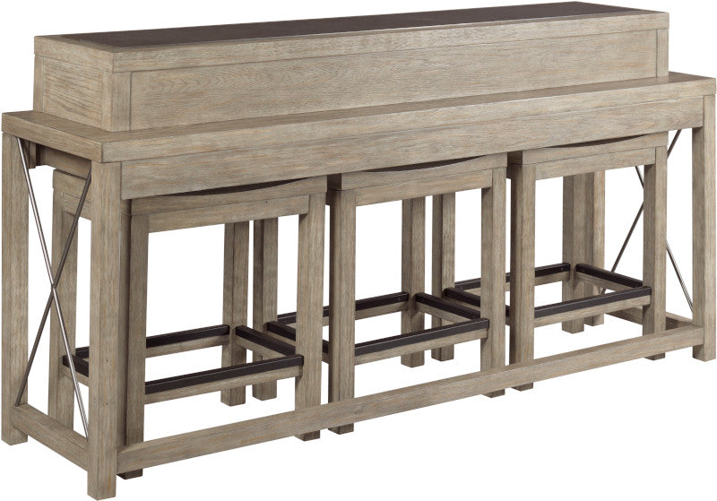 HAMMARY BAR CONSOLE WITH THREE STOOLS 042587