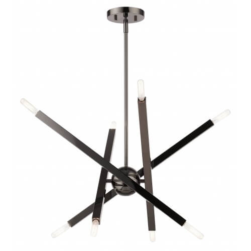 LIVEX LIGHTING Monaco Chandelier Black Chrome 46985-46