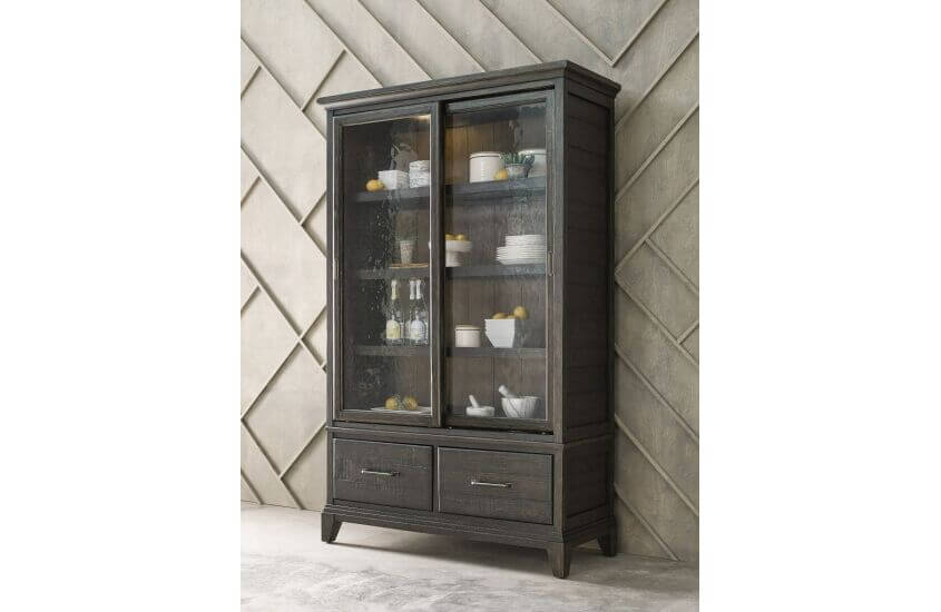 KINCAID PLANK ROAD DARBY DISPLAY CABINET CHARCOAL 706-830CP