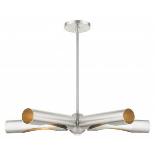 LIVEX LIGHTING Novato Chandelier Brushed Nickel 45895-91