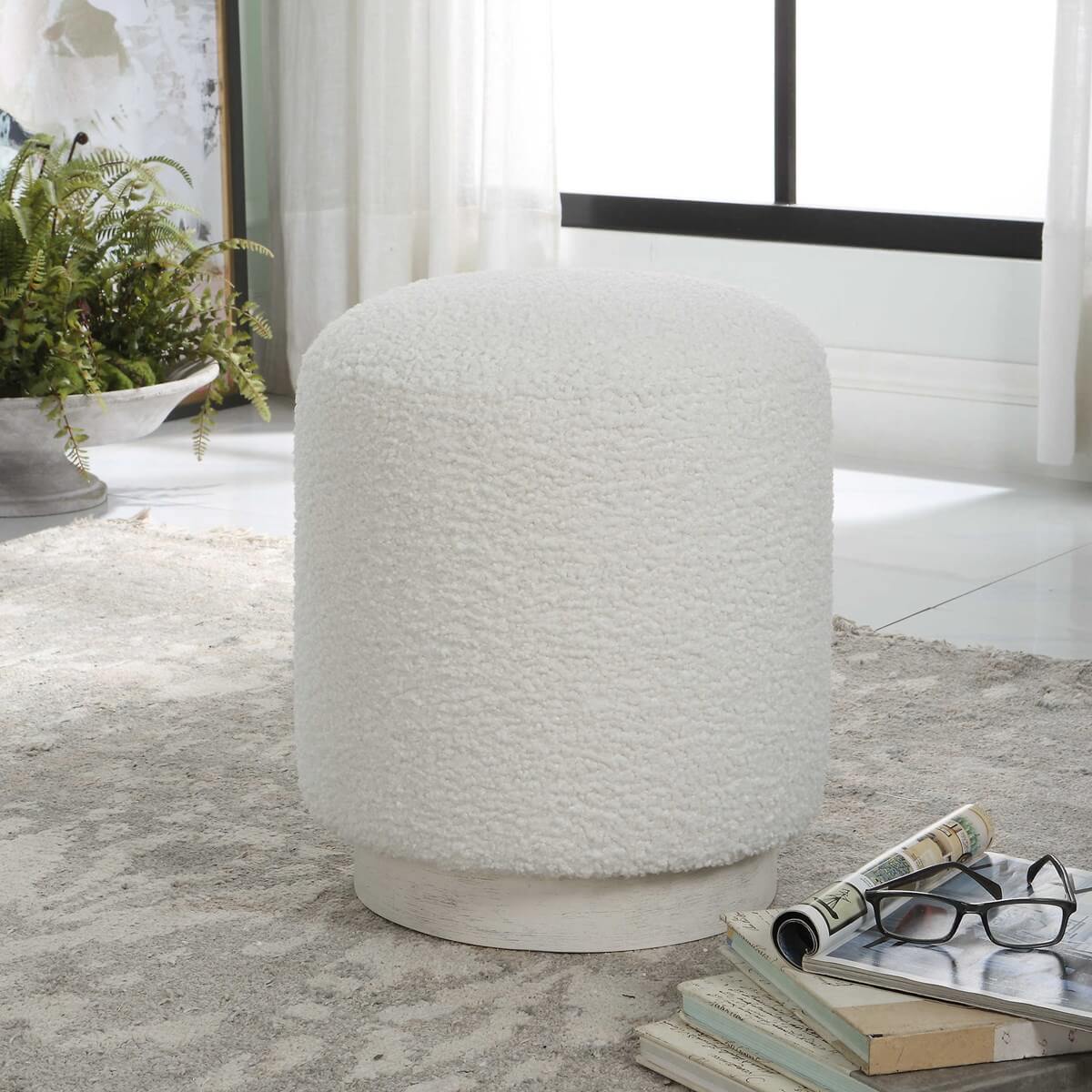 UTTERMOST AVILA OTTOMAN  WHITE 23743