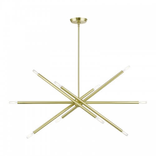 LIVEX LIGHTING Soho Linear Chandelier Satin Brass 46777-12