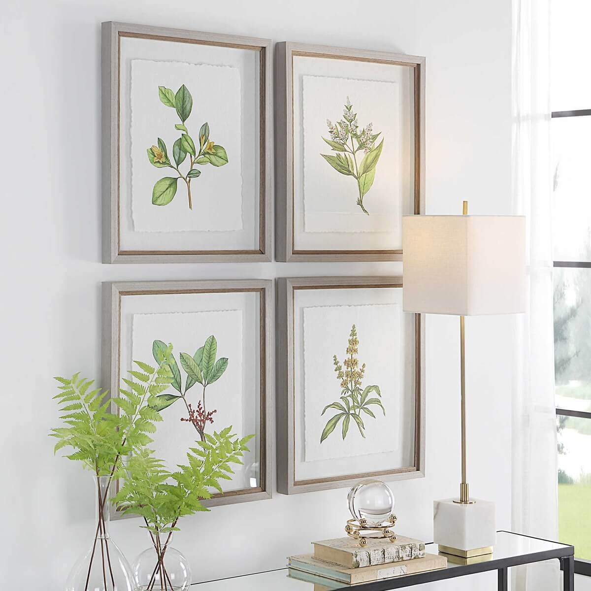 UTTERMOST WILDFLOWER STUDY FRAMED PRINTS  S/4 41461