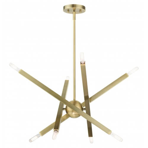 LIVEX LIGHTING Monaco Chandelier Antique Brass 46985-01