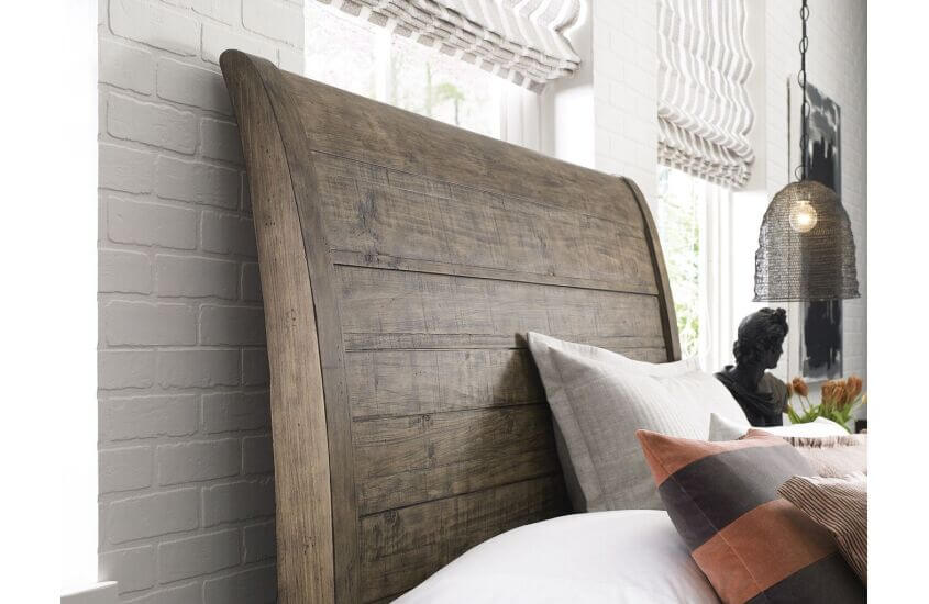 KINCAID PLANK ROAD EASTBURN SLEIGH KING BED STONE 706-316SP